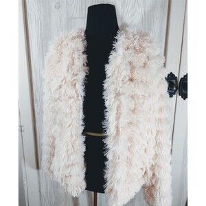 Rue 21 Rave Shaggy Faux Fur Jacket Lined 90's Y2K Festival Pink Small/Medium